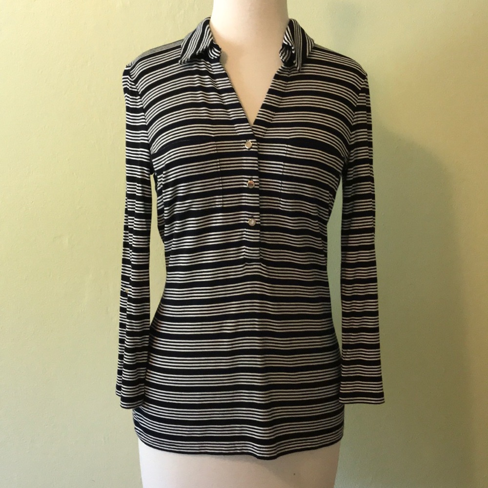 Ann Taylor Black and White Blouse